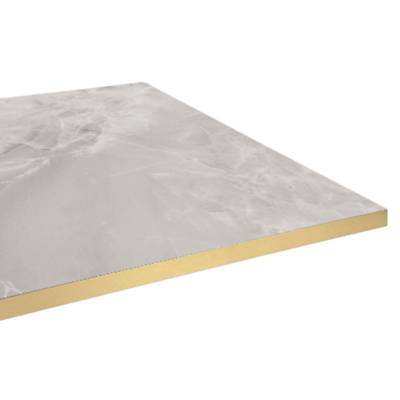 Plateau de table rectangle Marbre Perla & laiton - RestooTab