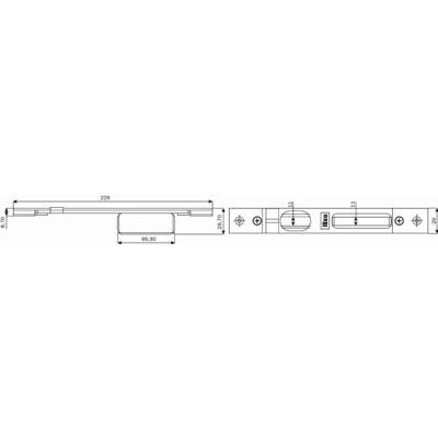 Gâche centrale réglable 29x229 mm ISEO pour serrure Performa - 038630 - Maxoutil