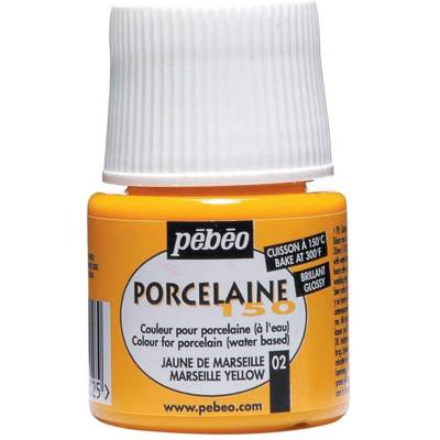 Flacon 45 ml Peinture P150 porcelaine Coloris Jaune Marseille - PÉBÉO