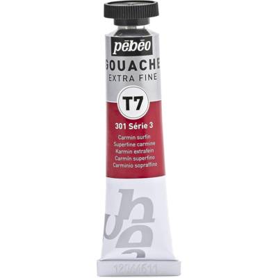 Tube 20ml Peinture Gouache T7 extra fine CARMIN SURFIN - PÉBÉO
