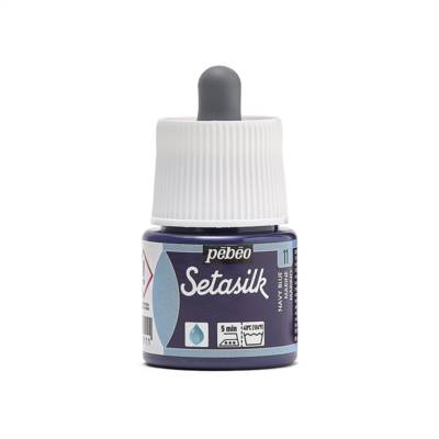Flacon Pipette 45ml Peinture Soie SETASILK Bleu Marine - PÉBÉO