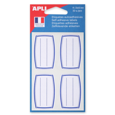 Pochette de 32 étiquettes scolaires Livre et Cahier 33 x 53 mm