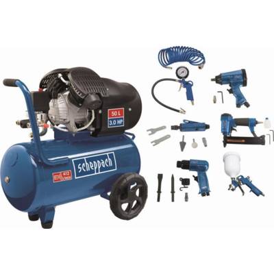 Compresseur d'air SCHEPPACH HC55DC 2 cylindres - 50L 2200W 3HP 10 bars - 5906101904 - Maxoutil