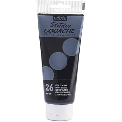 Tube 100ml Peinture Studio Gouache Fine Noir Ivoire