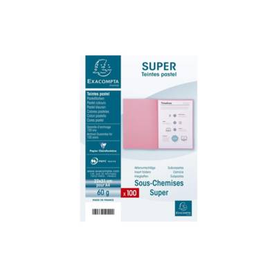Paquet de 100 sous-chemises SUPER 60g 22x31cm Rose