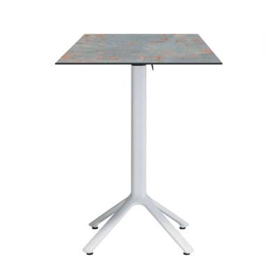 Mange-debout rabattable pied blanc 60x60cm gris rouille - terrasse - RestooTab