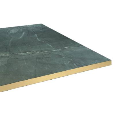 Plateau de table 120x70cm Marbre Jade & laiton - RestooTab