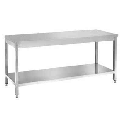 Table inox sur pied avec étagère