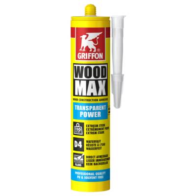 Colle à bois WOOD MAX TRANSPARENT POWER 380 g - Gedimat - GRIFFON