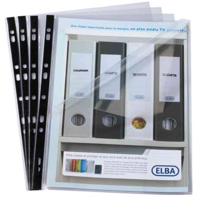 Sachet de 10 Pochettes perforées A4 PP 0,07 mm Lisse ouverture angle