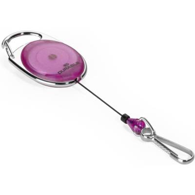 Porte badge Clip ceinture avec yoyo ovale Violet / transparent