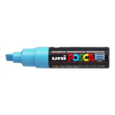 Marqueur pointe large biseautée pc8k 8mm turquoise fluo - POSCA