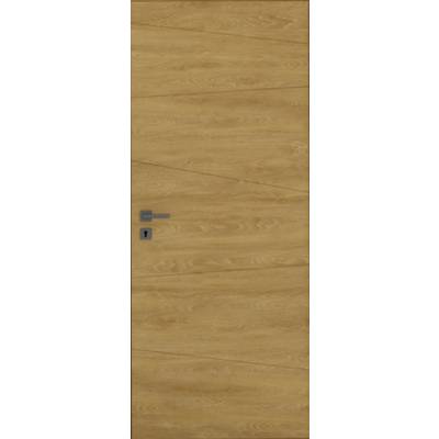 Porte coulissante pleine CARLIT décor chêne verni naturel - 204 x 73 cm - Gedimat