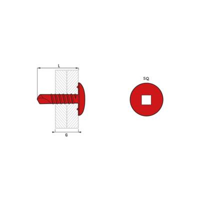 Boîte 250 Vis autoperceuse tête ronde large zingué SCELL-IT - SQ2 - 4.8 x 25 mm - TRLQ48025 - Maxoutil