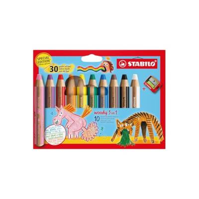 Crayon multi-talents woody 3 en 1, étui de 10 30 ans
