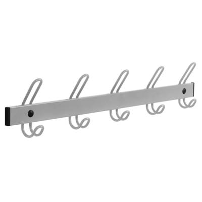 Patères 5 patères époxy - L73xP6,5xH16,5 cm - Gris RAL 9006 - Mobidecor