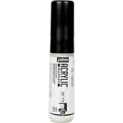 Marqueur Acrylique Pointe Biseautée 5-15mm Blanc - PÉBÉO