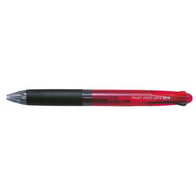 Stylo Bille 4 Couleurs Rouge Neon Begreen FEED GP4 Pointe Moyenne Rouge