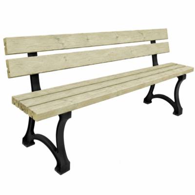 Banc public bois et fonte 5 lames - JAD Groupe