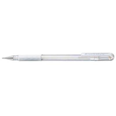 Stylo roller à encre gel Hybrid Gel Grip K118L blanc - Pentel