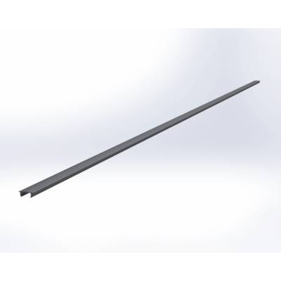 Profil de finition à clipser sur le coté d'une verrière en aluminium noir 2100 sablé - 1,198m - Gedimat - MANUFACTURE DE FRANCE
