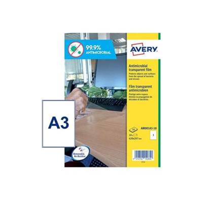 Etui de 10 Films antimicrobien 400 x 277 mm amovibles transparent