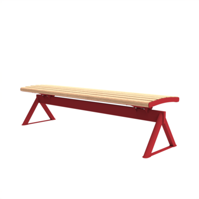 Banquette d'extérieur 3 places Tango bois - pieds triangulaires