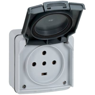 Prise étanche 3P+T+N 20A Plexo complet IP55 saillie - gris - LEGRAND - 91657