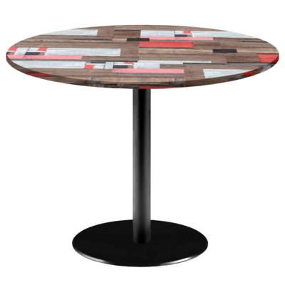 Table pied noir Ø120cm redden wood - intérieur - RestooTab