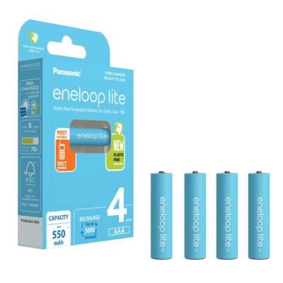 Eneloop lite Pack 4 Piles Rechargeables AAA/HR03/Micro 550mAh NI-MH