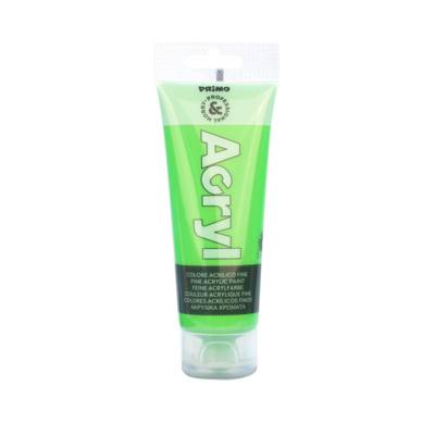 Tube Soft Plastique 75ml Peinture Acrylique Fine FLUO Vert brillant 610 - PRIMO