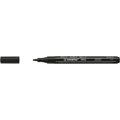 Marqueur pointe fine FREE acrylic T100 noir - STABILO
