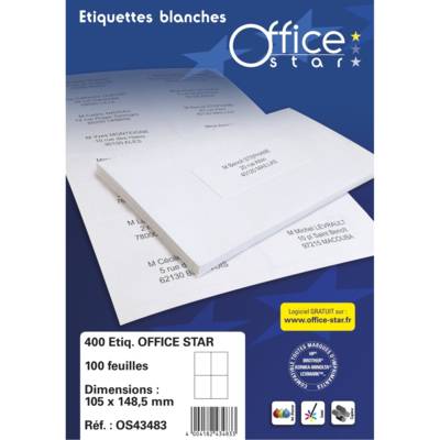 Boite de 400 étiquettes multi-usage blanches 105X148,5mm OS43483