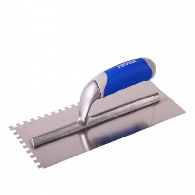 Platoir italien inox 28cm dents carrées 6mm manche bi matière - Gedimat