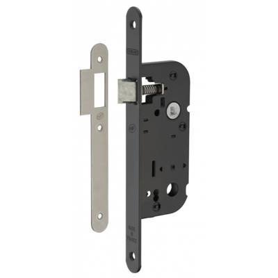 Serrure axe 40 mm bec de cane réversible époxy noir têtière bouts ronds - Gedimat - THIRARD