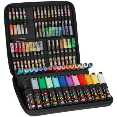 Marqueur à pigment , mallette de 60 pièces assorties - UNI-BALL