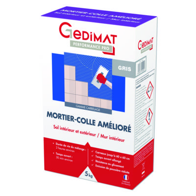 Mortier-colle amélioré C2ET GEDIMAT PERFORMANCE PRO - sac de 5kg - Gedimat