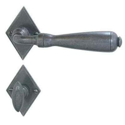 Ensemble Entraygues BRIONNE fer grise Bec de cane condamnation sur rosace 20125 46x69x3 - vis 2.5x10 - ROZ-V.6259013SP - Maxoutil