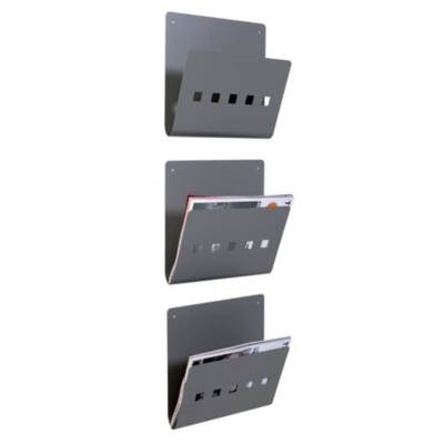 Lot de 3 Porte revues mural - métal