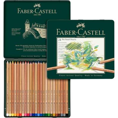 Etui Métal de 24 Crayons de couleur PITT PASTELL Assortis