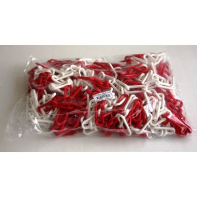 Chaine plastique rouge et blanche D8 - sachet de 25m - Gedimat - NOVAP