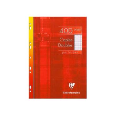Copies doubles perforées blanche 21x29,7cm 400 pages grands carreaux 90g