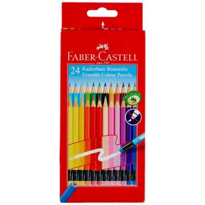 Crayons couleur Grip gommable, étui carton 24x - FABER-CASTELL