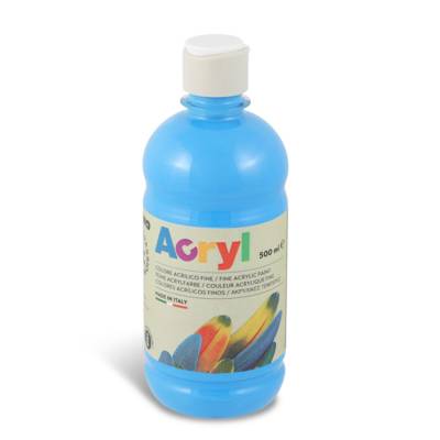 Tube Soft Plastique Peinture Acrylique Fine FLUO 500 ml cyan 501 - PRIMO