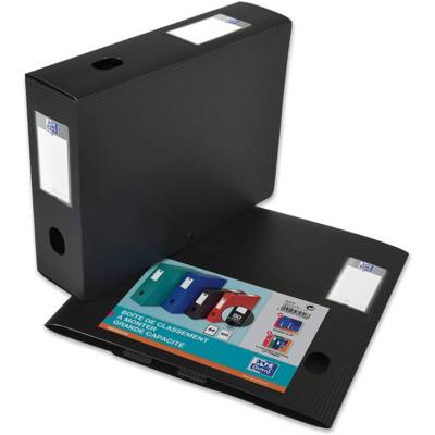 Boite Classement Polypropylène Memphis à Plat Dos 80mm 240 x 320mm  Noir