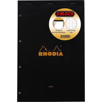 Lot de 3 Blocs Orange & Noir N°20 A4+ 160p 80g Séyès Perf.4T