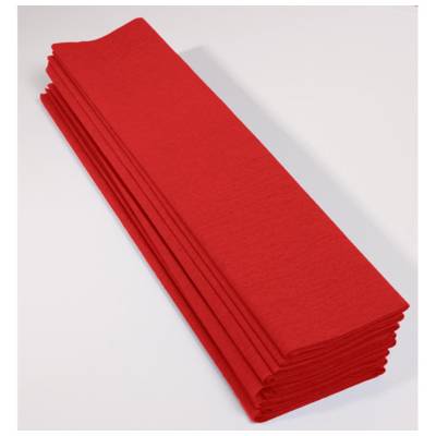 Paquet 10 feuilles Papier Crépon pliées 60% au format 2,50x0,50m - Rouge - CLAIREFONTAINE