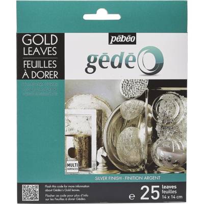 Pack 25 Feuilles à Dorer 14x14cm Argent - PÉBÉO