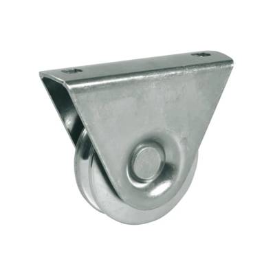 Roue avec Support Extérieur Ø 80mm - 1 Roulement à Bille - Gorge Ronde - IBFM - 385080P