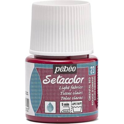 Flacon 45 ml Peinture Setacolor pour tissus clairs Rouge oriental - PÉBÉO